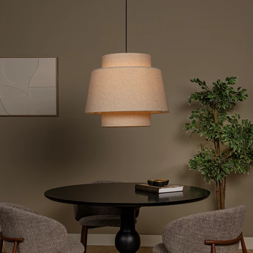 Lucide TRIBUTE - Suspension - Ø 60 cm - 1xE27 - Crème - ambiance 1